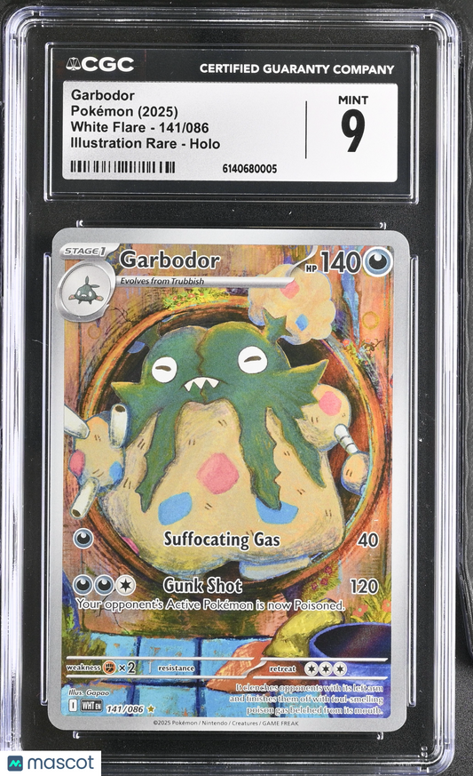 2025 Pokemon White Flare Garbodor Holo Illustration Rare  CGC 9 #141/086