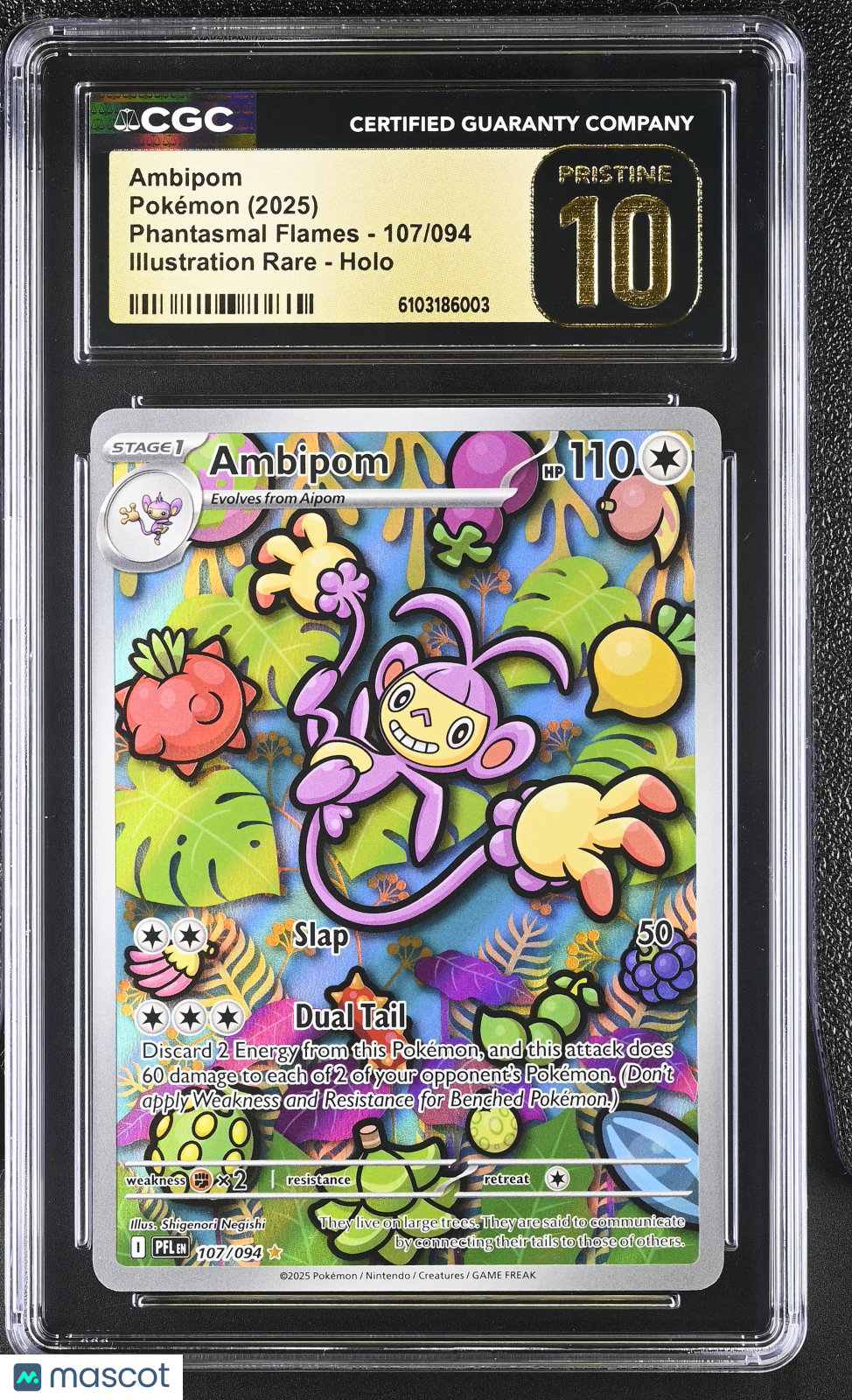 Pokemon Phantasmal Flames Ambipom 107/094 IR CGC 10 PRISTINE