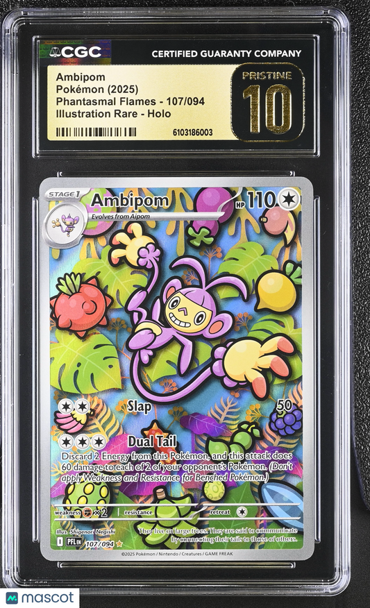 Pokemon Phantasmal Flames Ambipom 107/094 IR CGC 10 PRISTINE